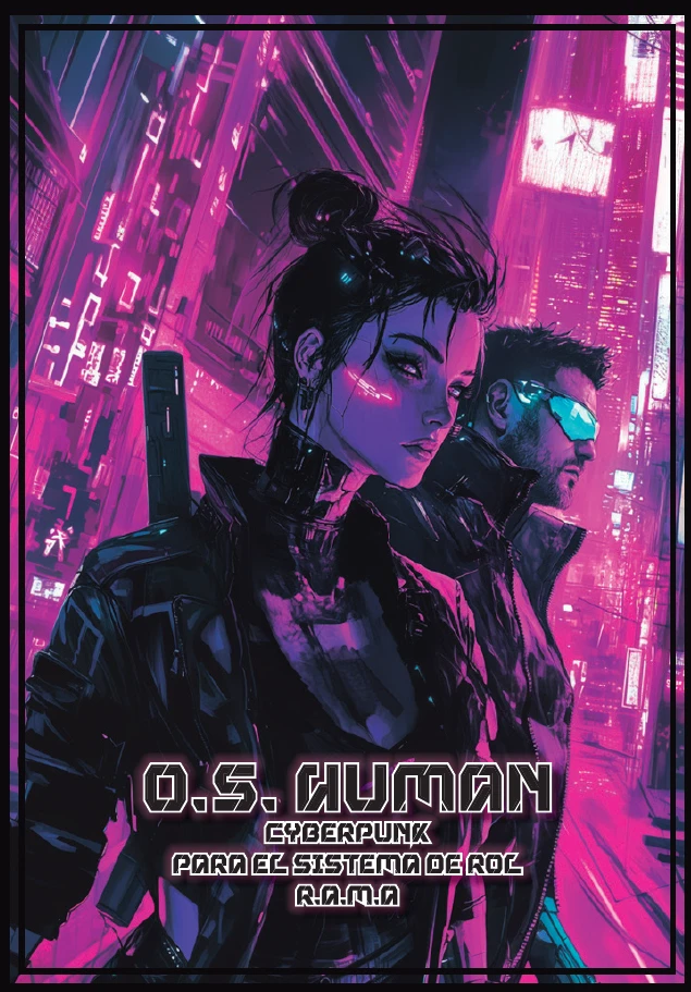 Portada de O.S. Human, suplemento cyberpunk