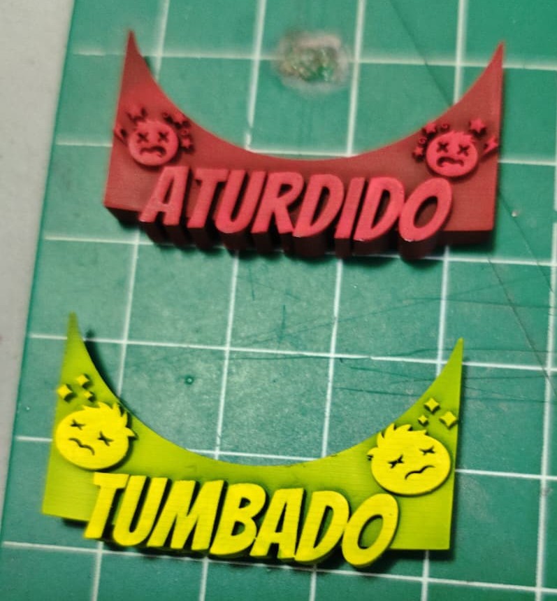 Marcadores de estado Aturdido y Tumbado pintados